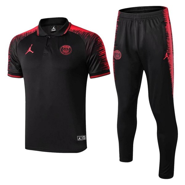 JORDAN Polo Komplett Set Paris Saint Germain 2018-19 Schwarz Pink